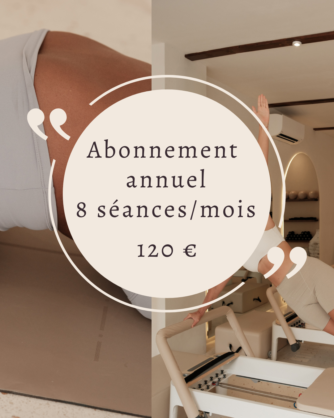 Abonnement annuel Hybride - 4 séance tapis & 4 Reformer / mois