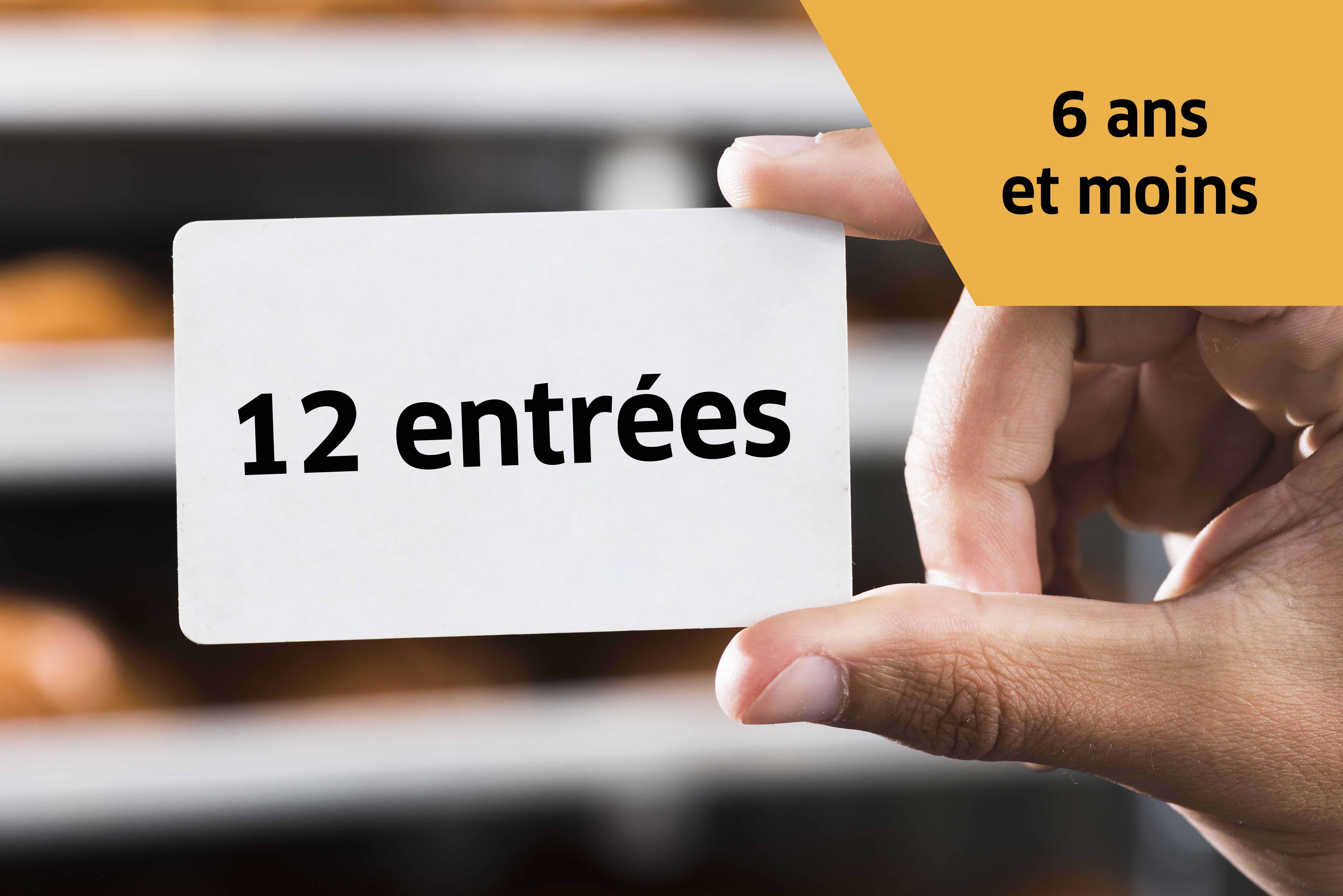 Carnet 12 entrées - 6 ans et -