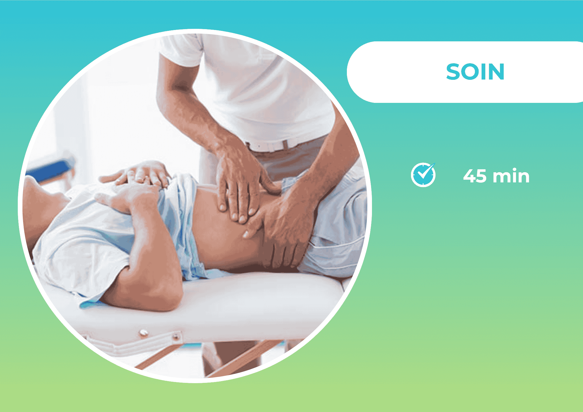 45min Massage ou Consultation ou Soin ou Urgence