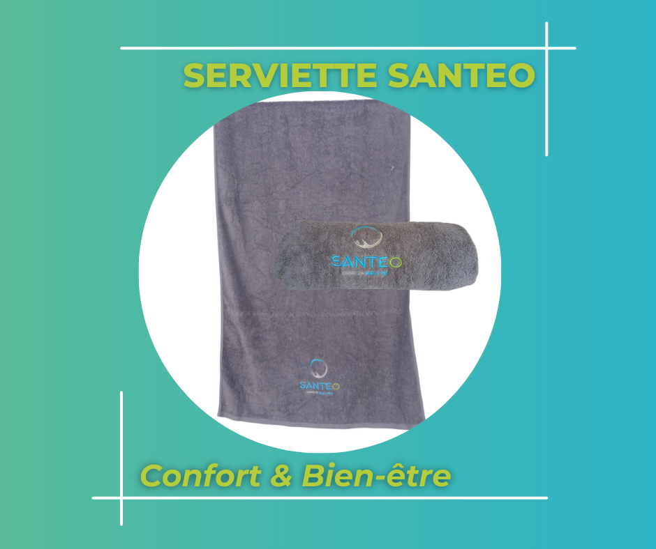 Serviette Grise - Brodée SANTEO