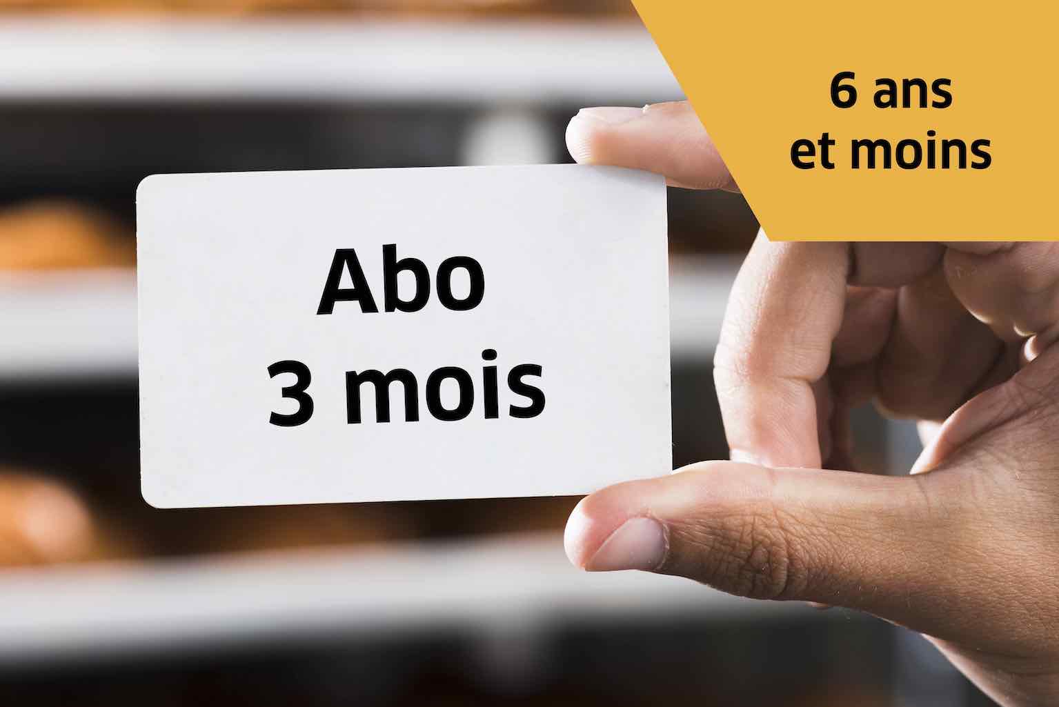 Abo mensualisé trimestriel - Tarif 6 ans et -