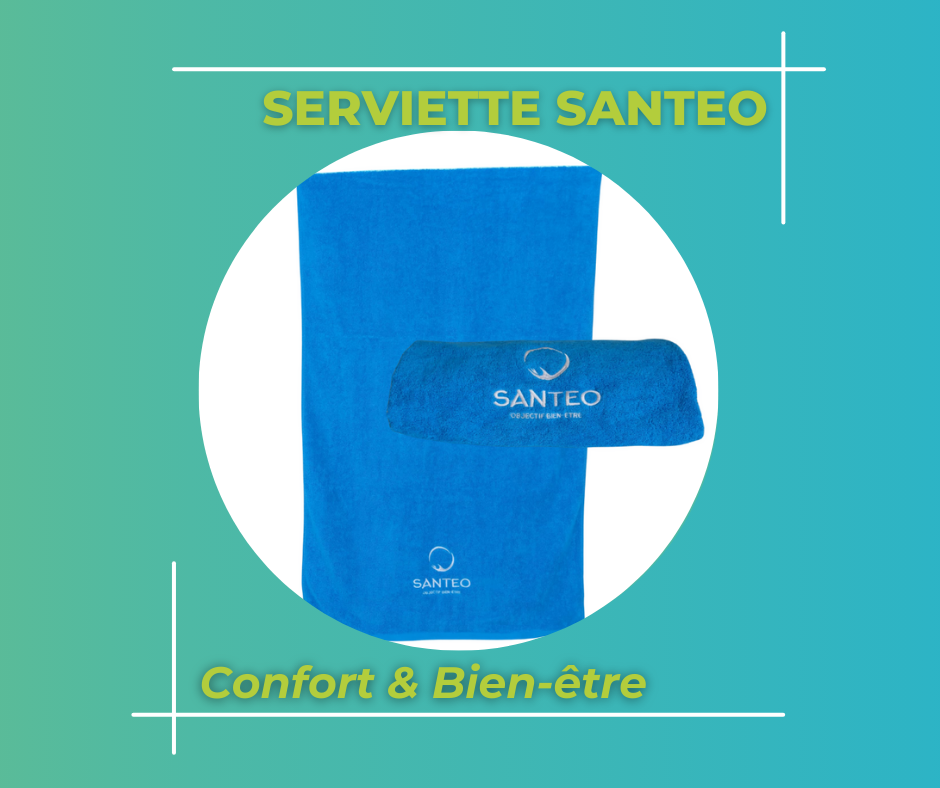 Serviette Turquoise - Brodée SANTEO