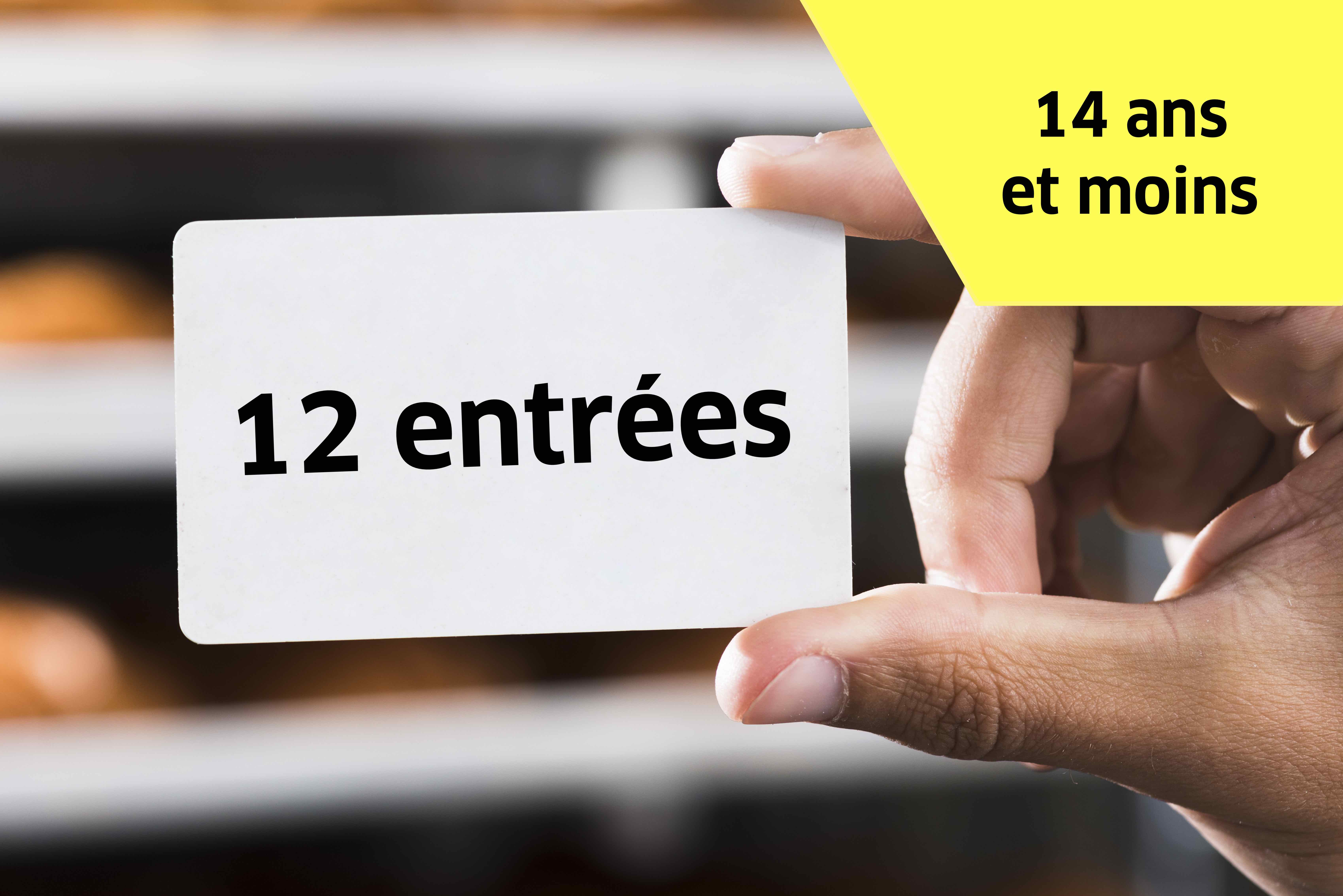 Carnet 12 entrées - 14 ans et -
