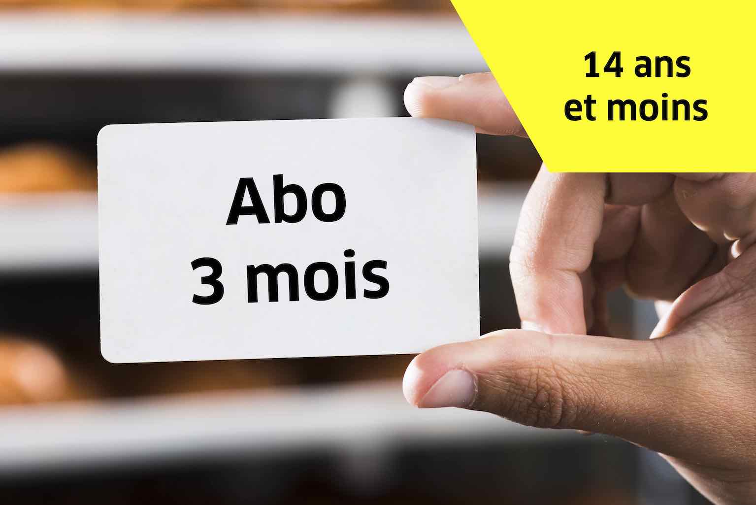Abo mensualisé trimestriel - Tarif 14 ans et -