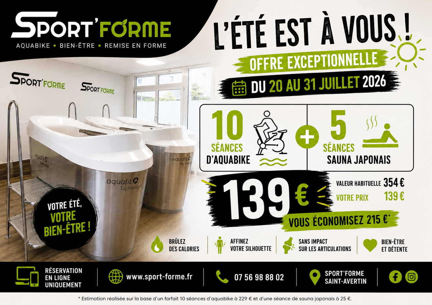 Forfait 10 séances Aquabike