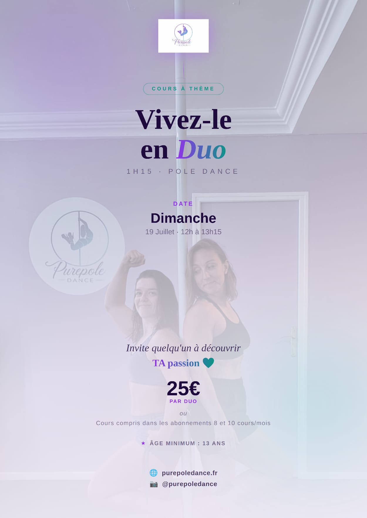 Cours à thème : découverte duo - 19 juillet
