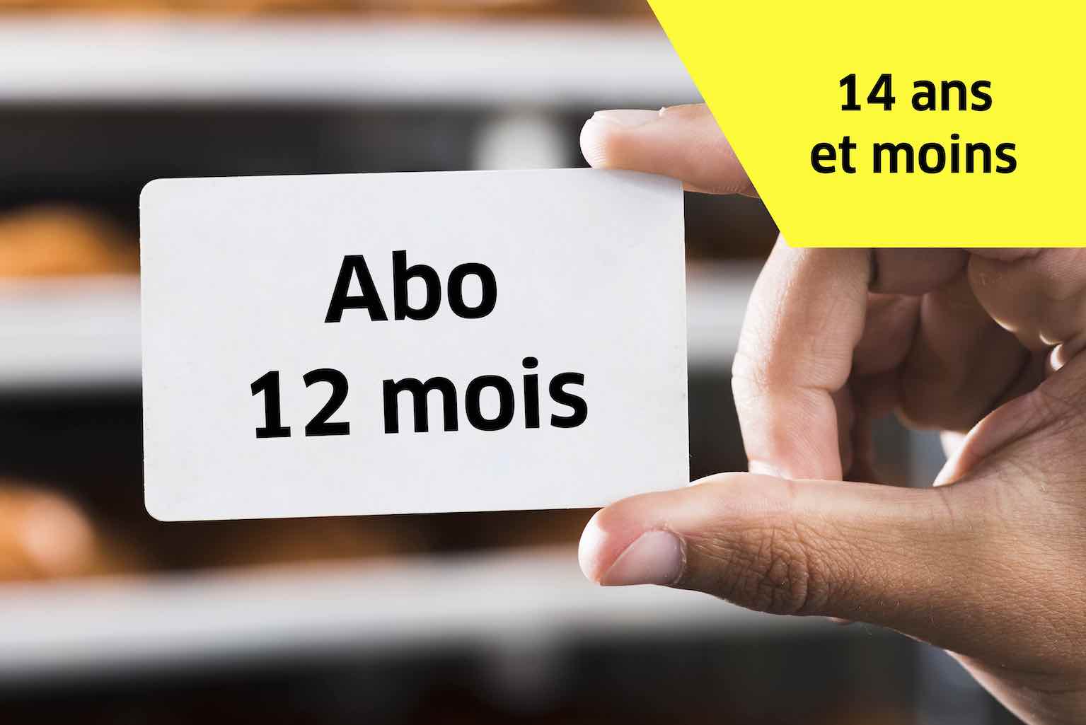 Abo mensualisé 12 mois - 14 ans et -